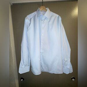 Eton contemporary twill button up blue shirt